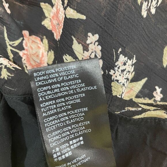 Free People Ruched V-neck Floral crop top black xs - Picture 6 of 7